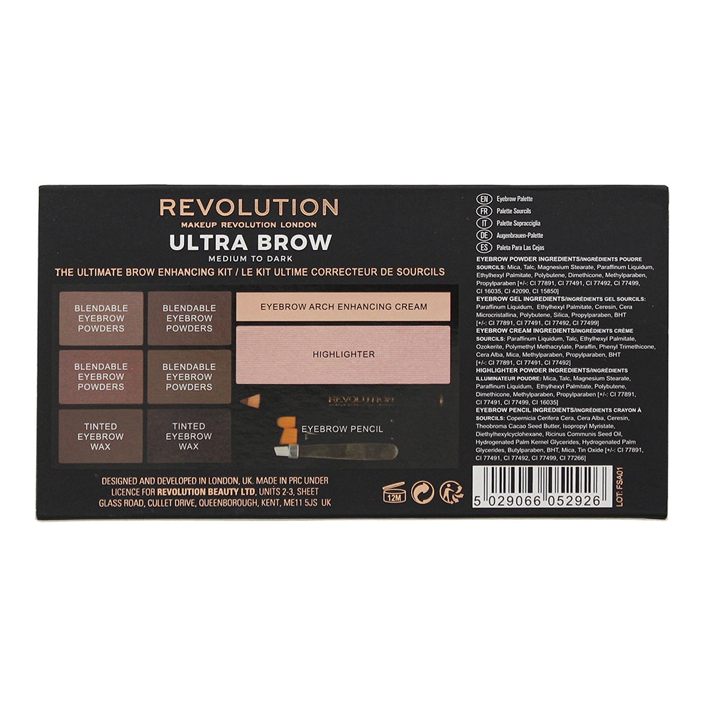 Revolution Ultra Brow Medium To Dark Brow Kit 18.98g