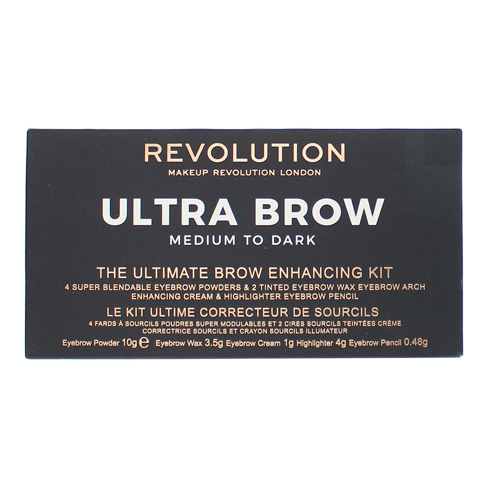 Revolution Ultra Brow Medium To Dark Brow Kit 18.98g - Box