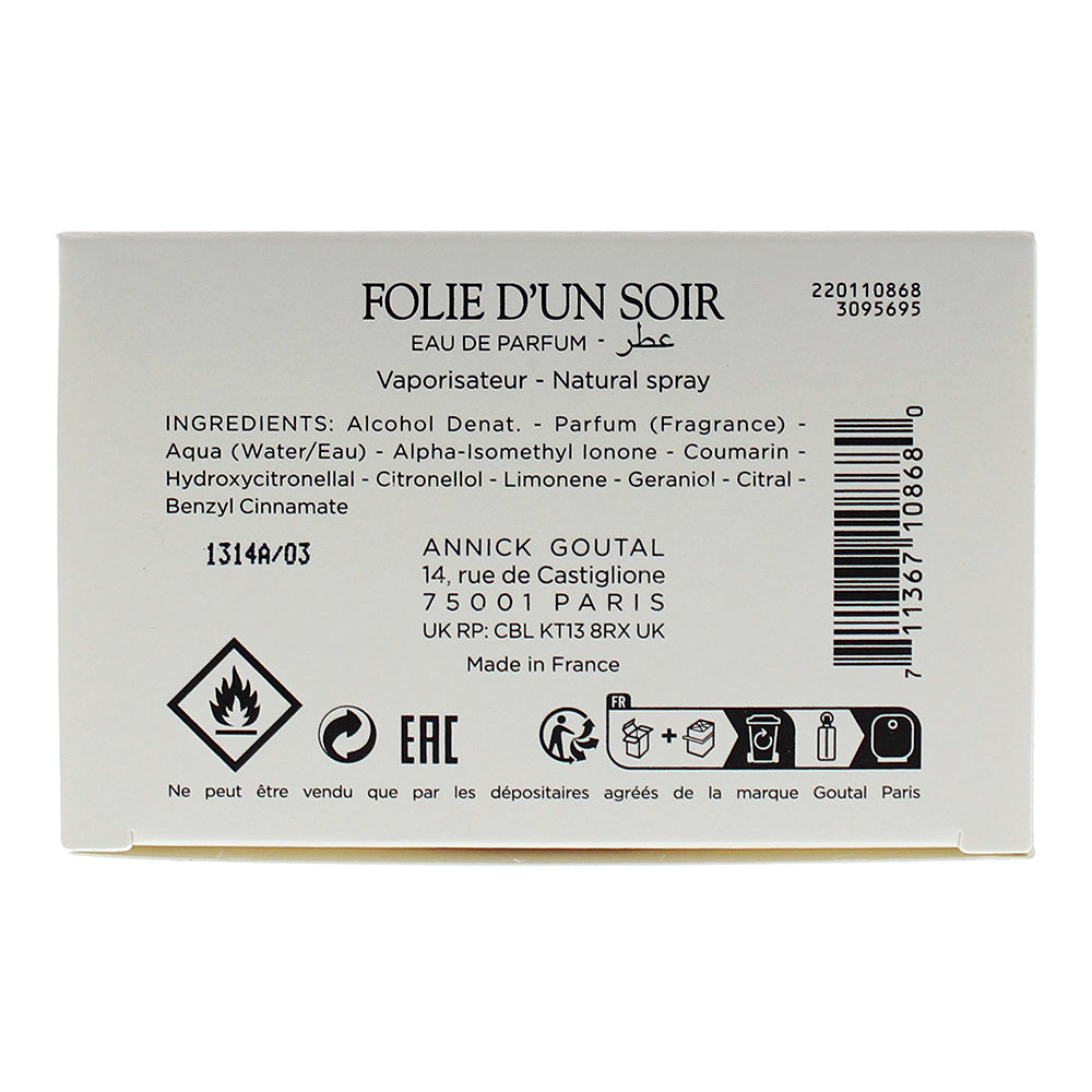 Goutal Folie D'un Soir Eau de Parfum 50ml - Ingredients