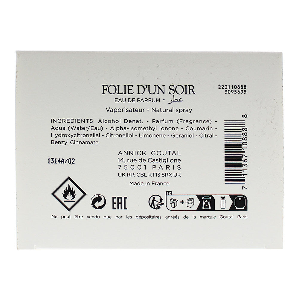 Goutal Folie D'un Soir Eau de Parfum 100ml - Ingredients