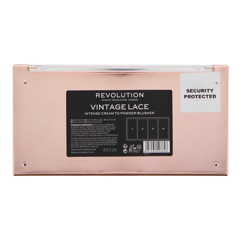 Revolution Vintage Lace Intense Cream To Powder Blush Palette 4 x 5g