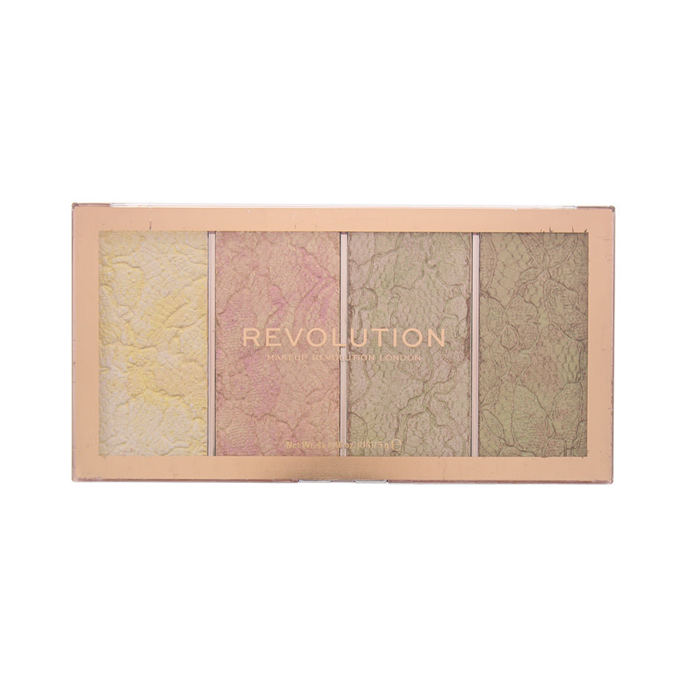 Revolution Vintage Lace Intense Metallic Cream-Powder Highlighting Palette 4 x 5g