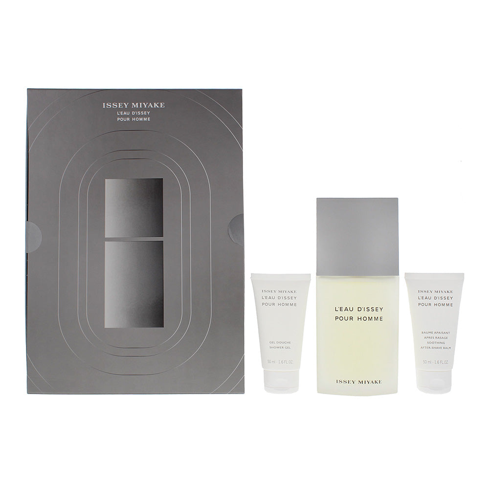 Issey Miyake L'eau D'issey Pour Homme 3 Piece Gift Set: Eau De Toilette 125ml - Shower Gel 50ml - Aftershave Balm 50ml