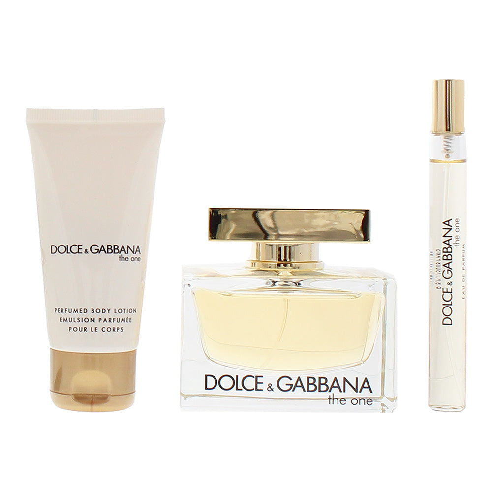 Dolce & Gabbana The One 3 Piece Gift Set: Eau de Parfum 75ml - Body Lotion 50ml - Eau de Parfum 10ml - Product