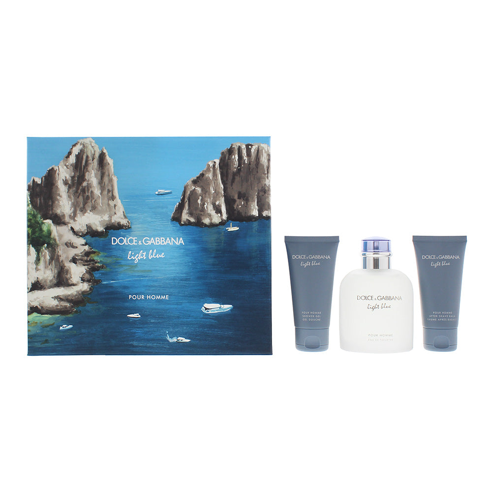 Dolce & Gabbana Light Blue Pour Homme 3 Piece Gift Set: Eau de Toilette 125ml - 