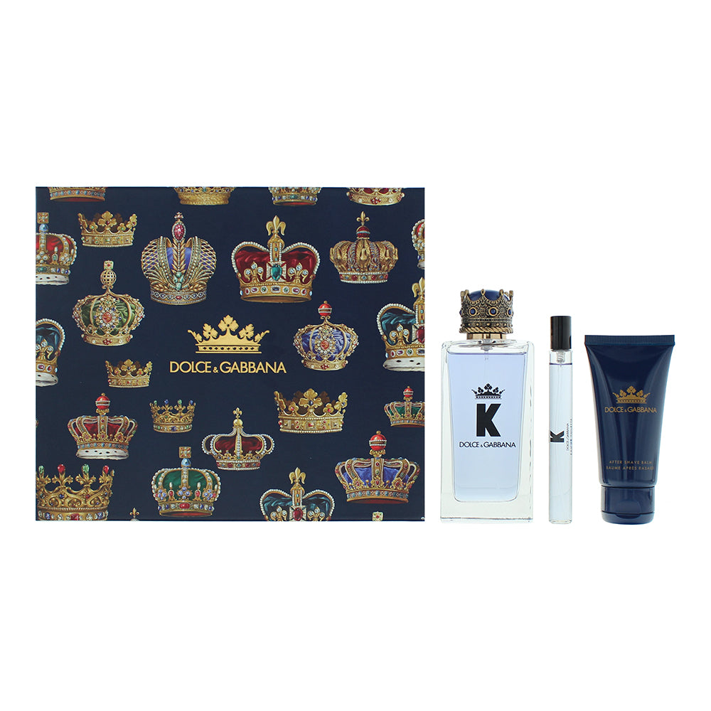 Dolce & Gabbana K 3 Piece Gift Set: Eau de Toilette 100ml - Aftershave Balm 50ml