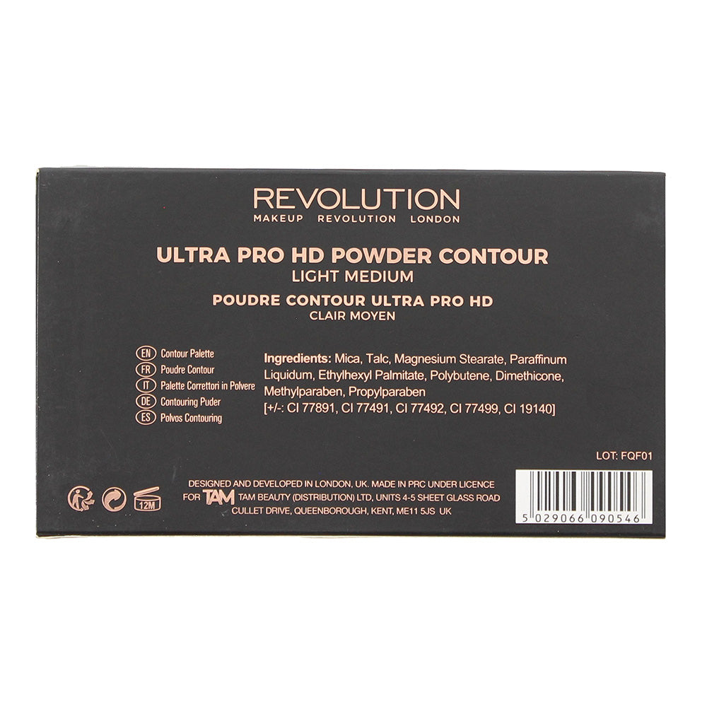 Revolution Pro HD Powder Contour Light Medium Contouring Palette 8 x 2.5g
