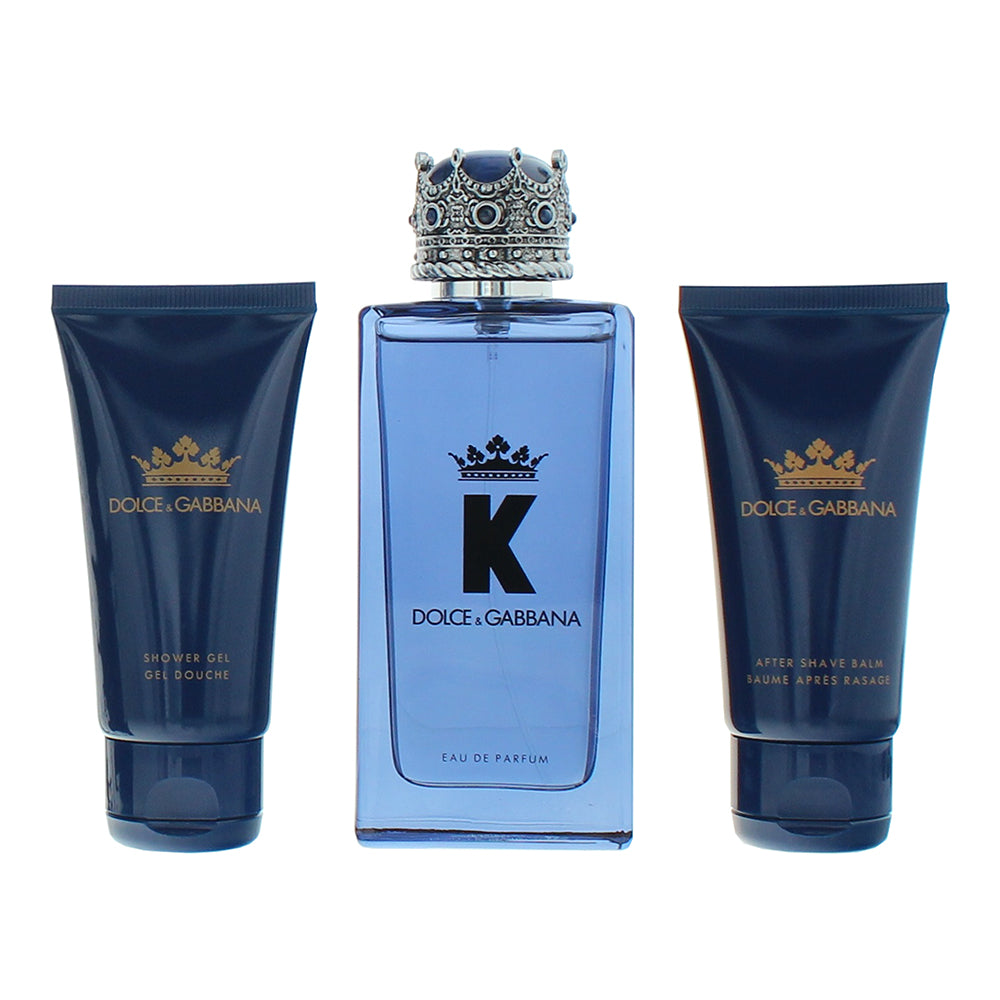 Dolce & Gabbana K 3 Piece Gift Set: Eau de Parfum 100ml - Aftershave Balm 50ml - - Product