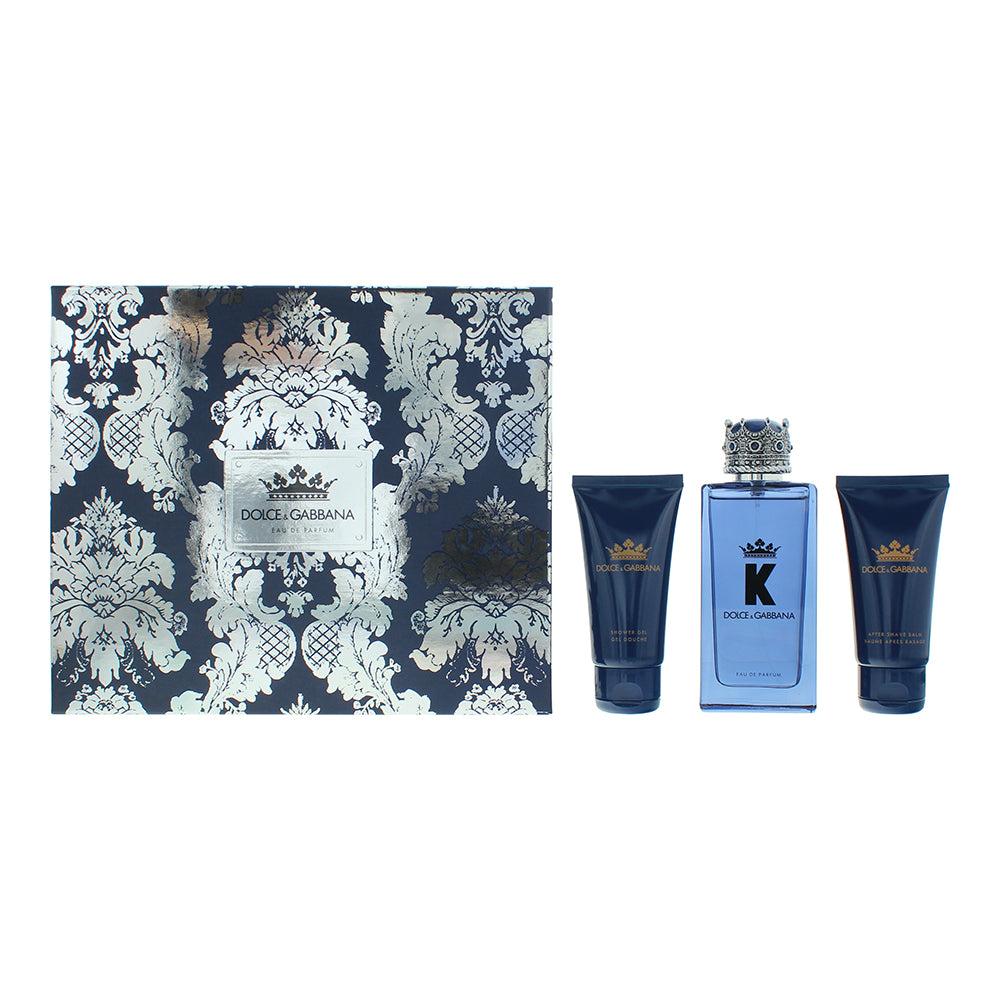 Dolce & Gabbana K 3 Piece Gift Set: Eau de Parfum 100ml - Aftershave Balm 50ml -