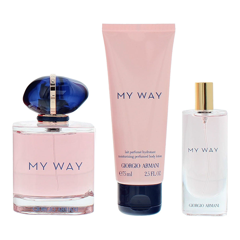 Giorgio Armani My Way 3 Piece Gift Set: Eau de Parfum 90ml - Eau de Parfum 15ml  - Product