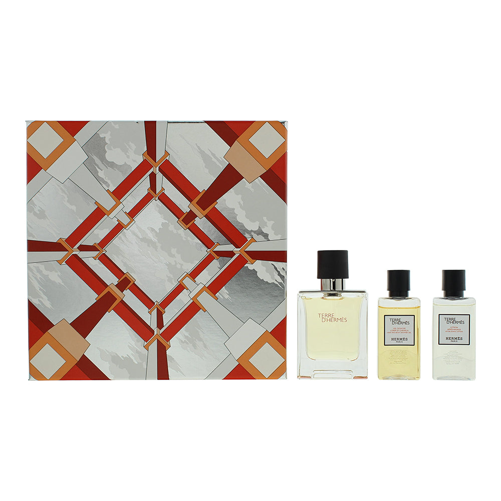 Hermes Terre D'Hermes 3 Piece Gift Set: Eau De Toilette 50ml - After Shave Lotion 40ml - Hair & Body Shower Gel 140ml