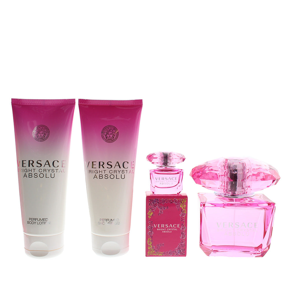 Versace Bright Crystal Absolu 4 Piece Gift Set: Eau de Parfum 90ml - Shower Gel  - Product