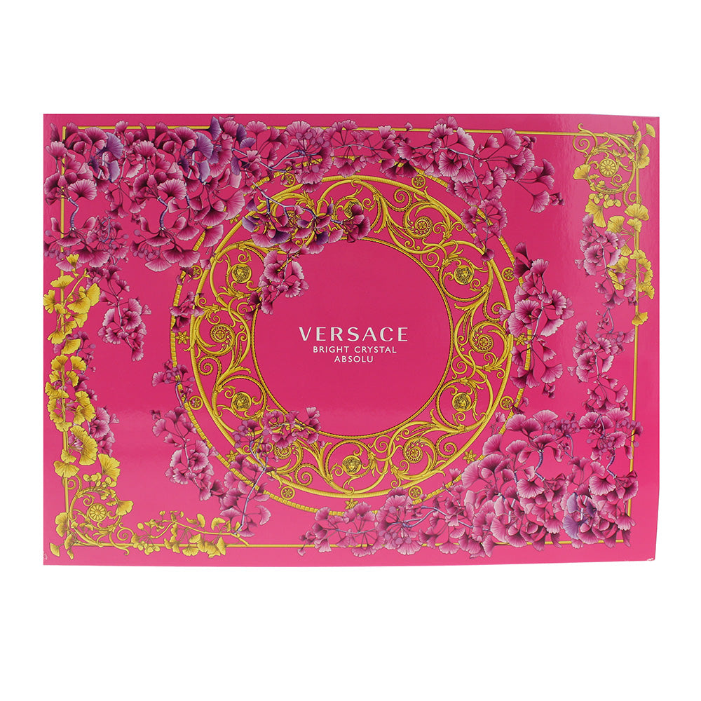 Versace Bright Crystal Absolu 4 Piece Gift Set: Eau de Parfum 90ml - Shower Gel  - Box