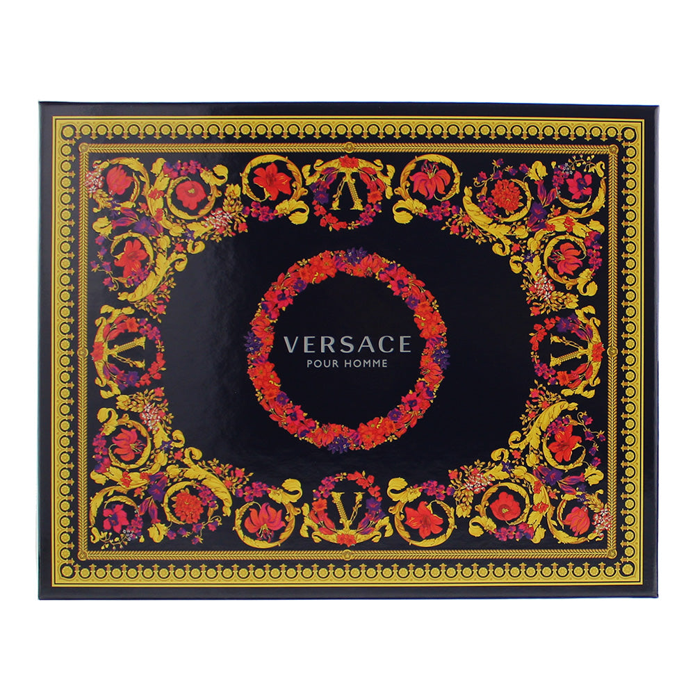 Versace Pour Homme 3 Piece Gift Set: Eau de Toilette 100ml - Deodorant Stick 75m - Box