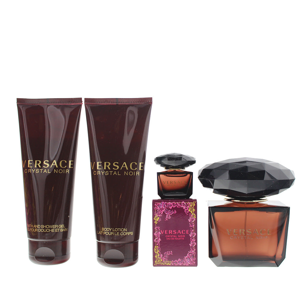 Versace Crystal Noir 4 Piece Gift Set: Eau de Toilette 90ml - Shower Gel 100ml - - Product