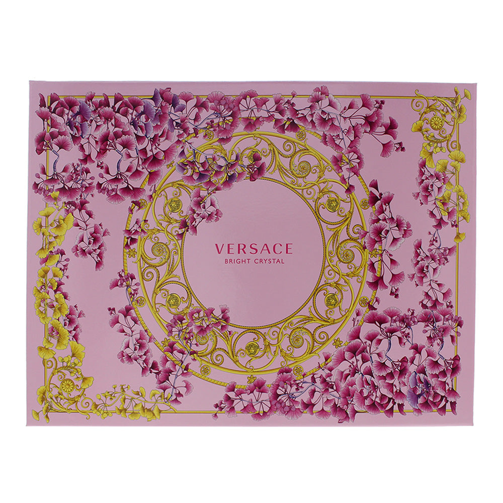 Versace Bright Crystal 4 Piece Gift Set: Eau de Toilette 90ml - Shower Gel 100ml - Box