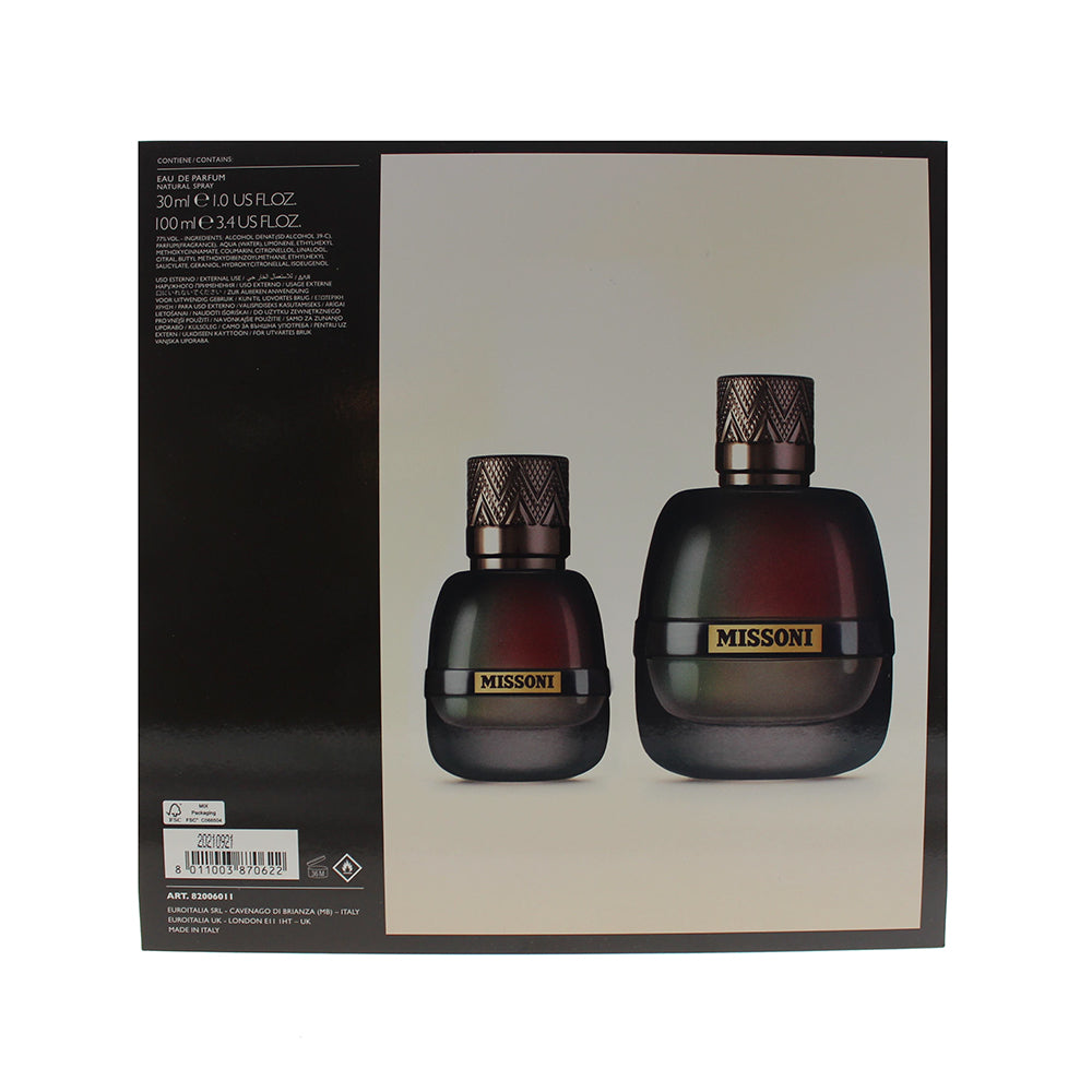 Missoni Pour Homme 2 Piece Gift Set: Eau De Parfum 100ml - Eau De Parfum 30ml
