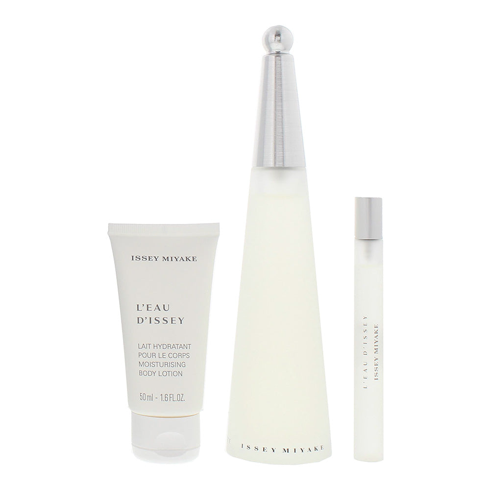 Issey Miyake L'eau D'issey 3 Piece Gift Set: Eau de Toilette 100ml - Eau de Toil - Product