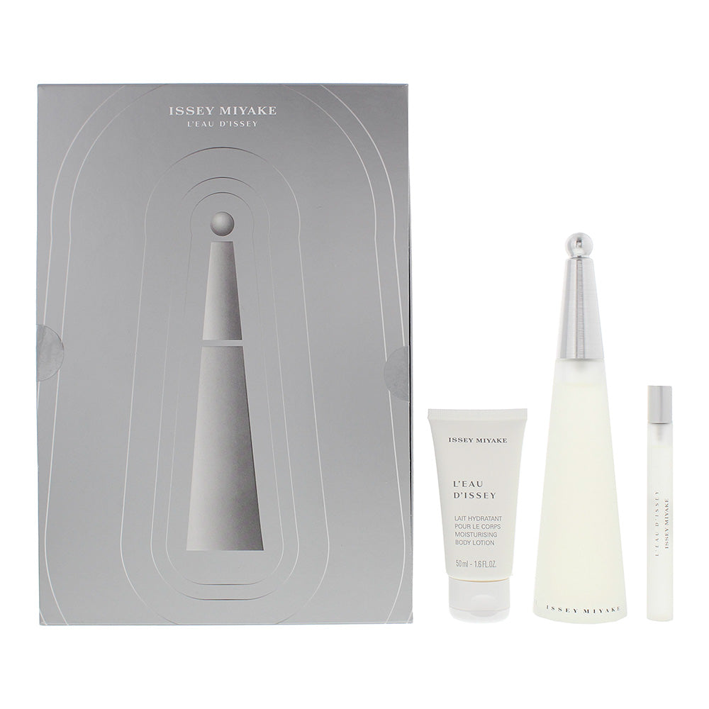 Issey Miyake L'eau D'issey 3 Piece Gift Set: Eau de Toilette 100ml - Eau de Toil