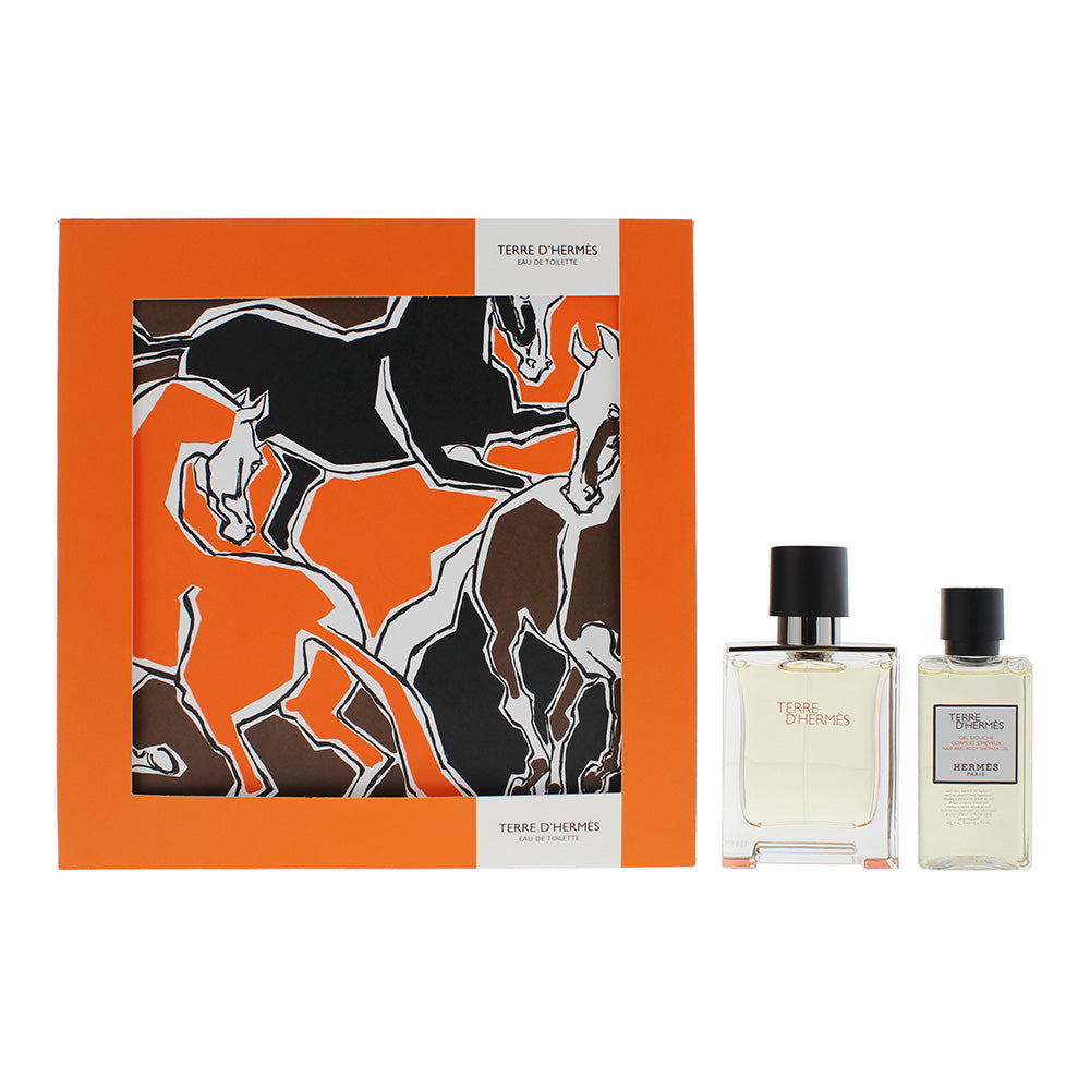Hermes Terre D'Hermes 2 Piece Gift Set: Eau De Toilette 50ml - Hair & Body Shower Gel 40ml