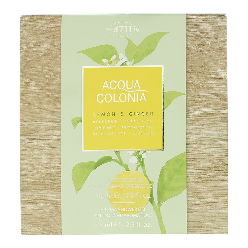 4711 Acqua Colonia Lemon & Ginger 2 Piece Gift Set: Eau de Cologne 50ml - Shower - Box