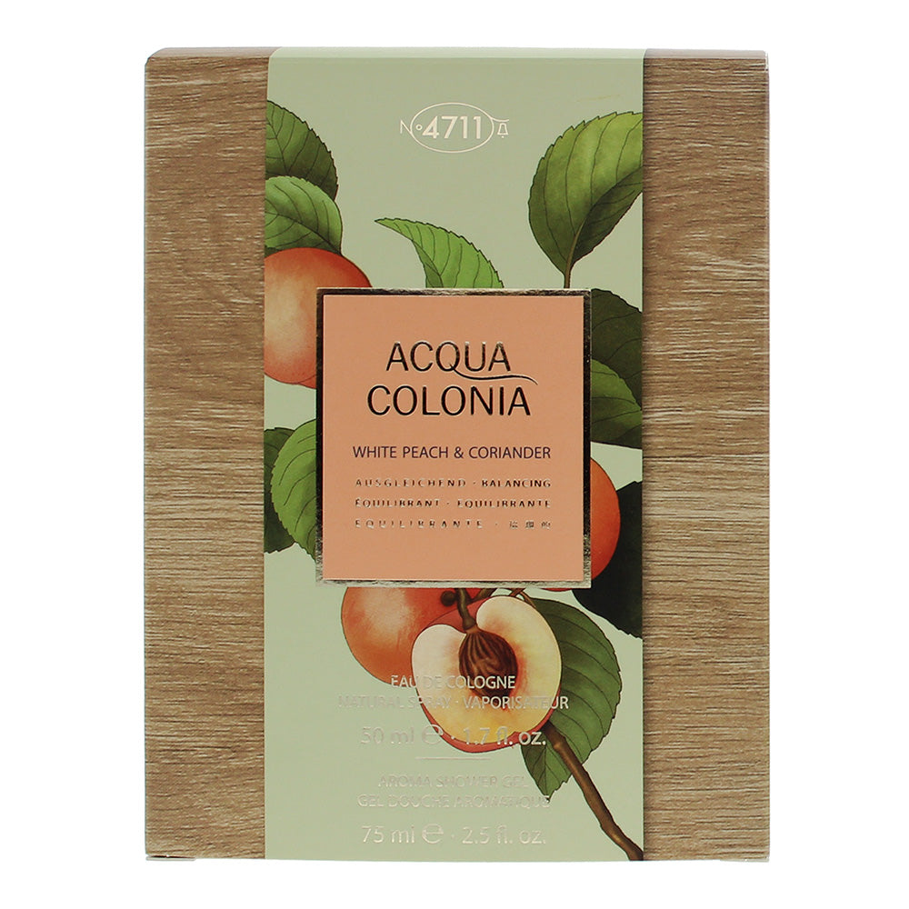4711 Acqua Colonia White Peach & Coriander 2 Piece Gift Set: Eau de Cologne 50ml - Box