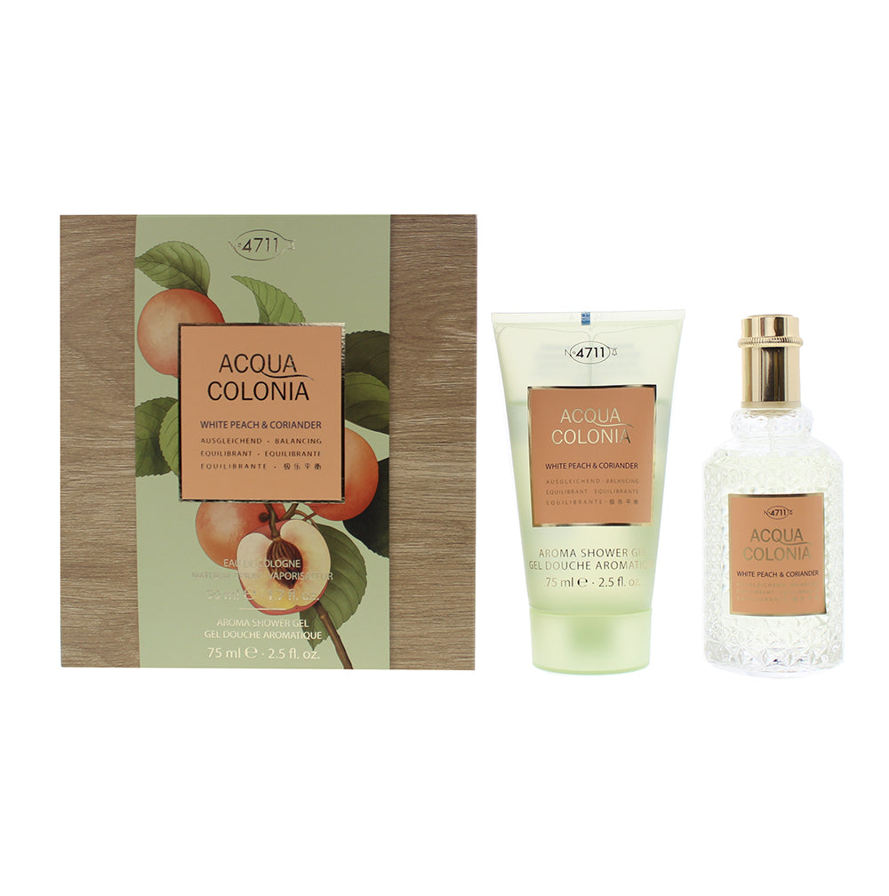 4711 Acqua Colonia White Peach & Coriander 2 Piece Gift Set: Eau de Cologne 50ml