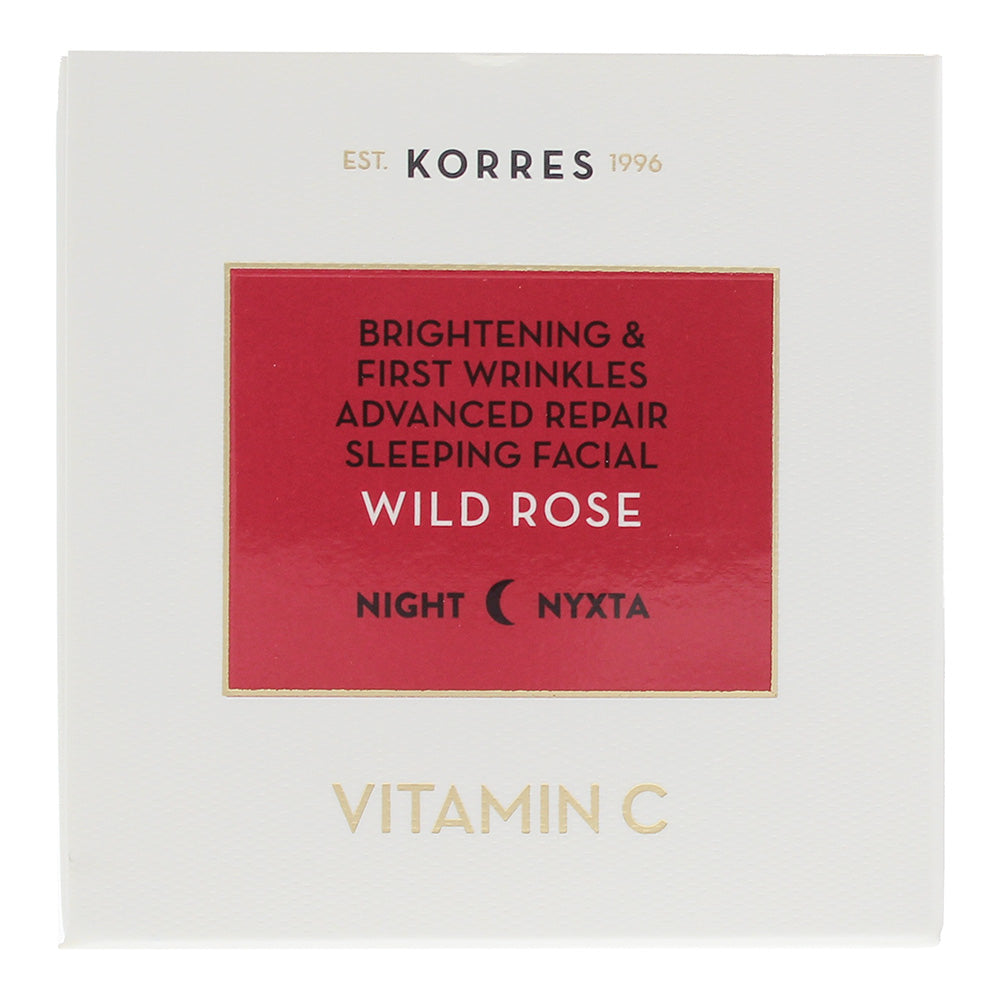 Korres Wild Rose Brightening & First Wrinkles Advanced Repair Vitamin C Sleeping Facial 40ml - Box