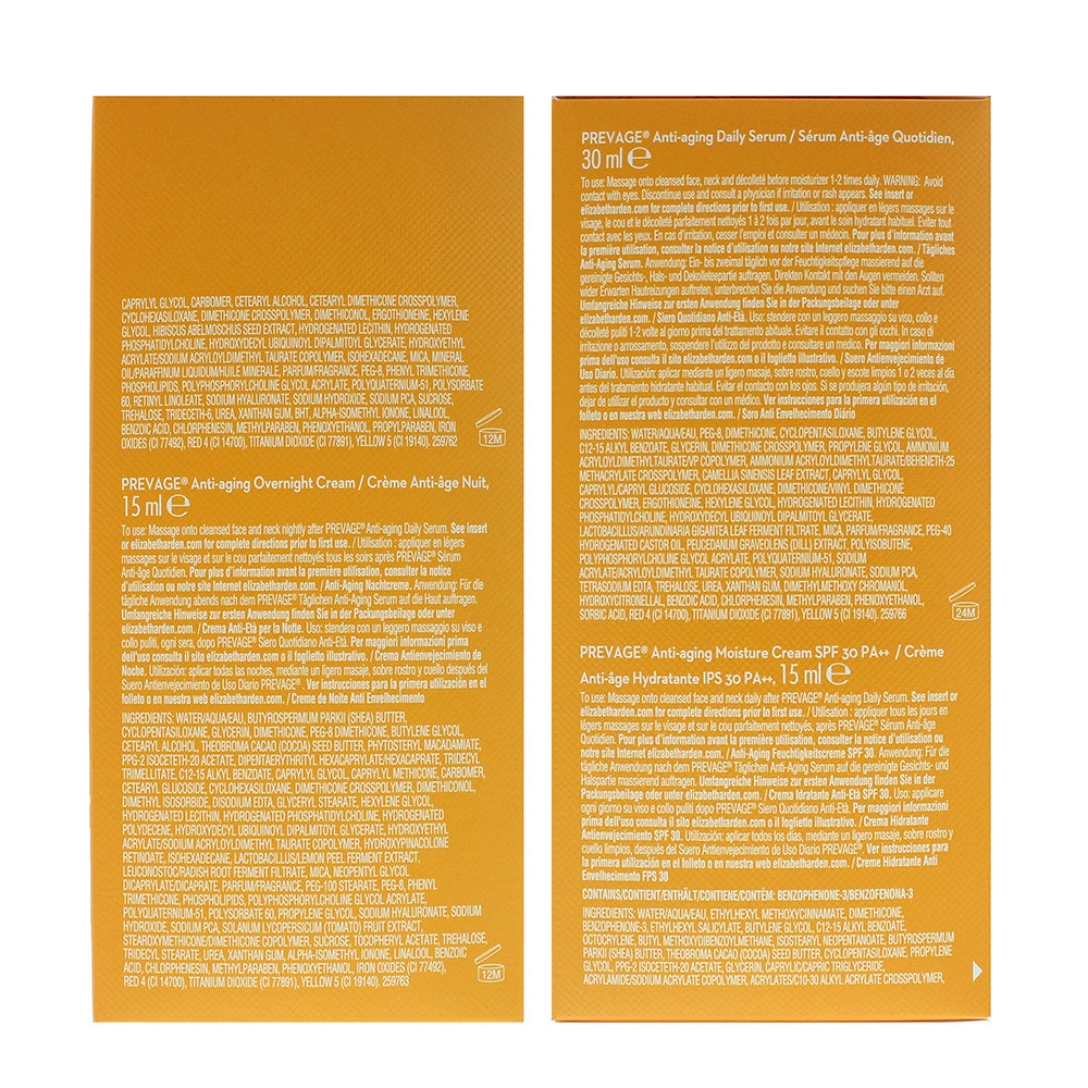 Elizabeth Arden Prevage 3 Piece Gift Set: Serum 30ml - Moisturizing Cream 15ml - Overnight Cream 15ml