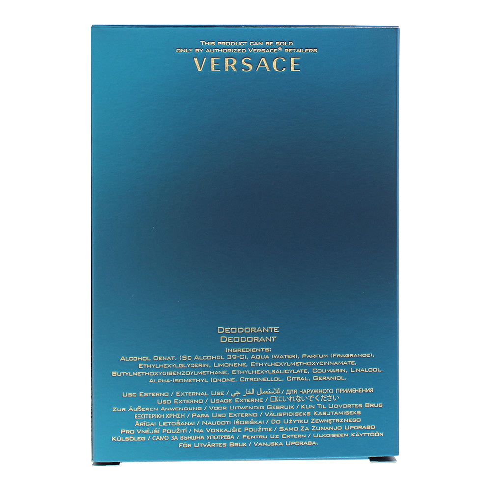 Versace Eros Deodorant Spray 100ml Glass Bottle
