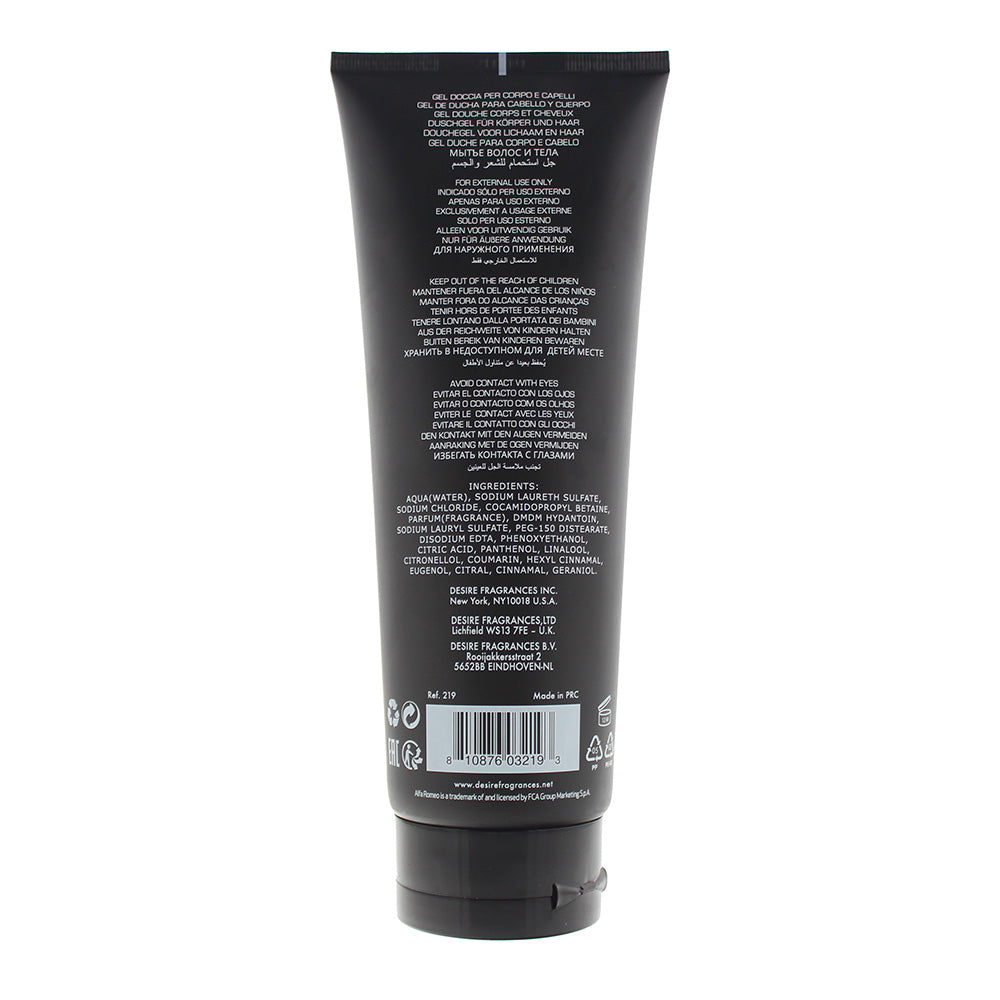 Alfa Romeo Black Hair And Body Shower Gel 400ml