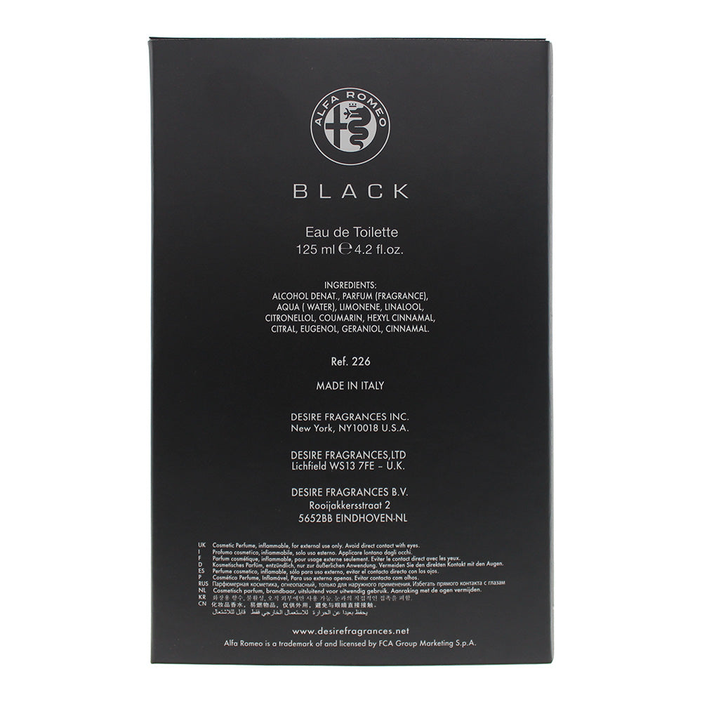Alfa Romeo Black Eau de Toilette 125ml