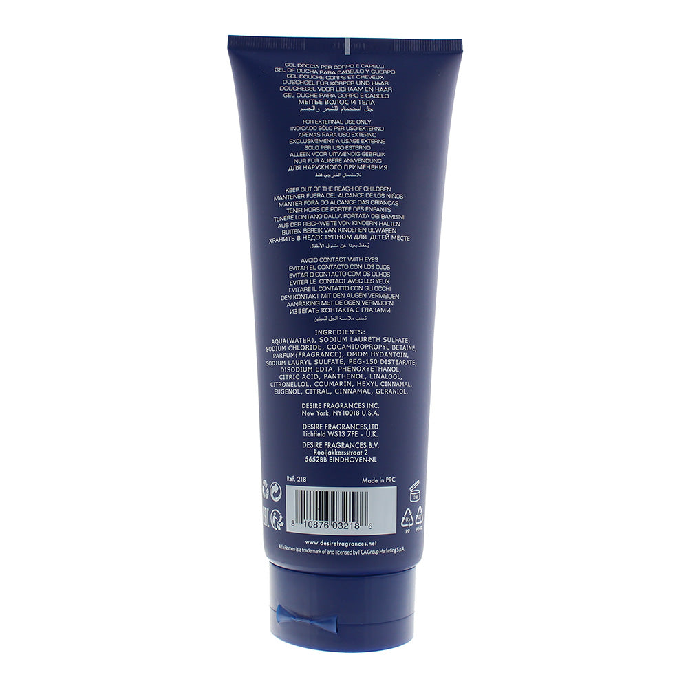 Alfa Romeo Blue Hair And Body Shower Gel 400ml