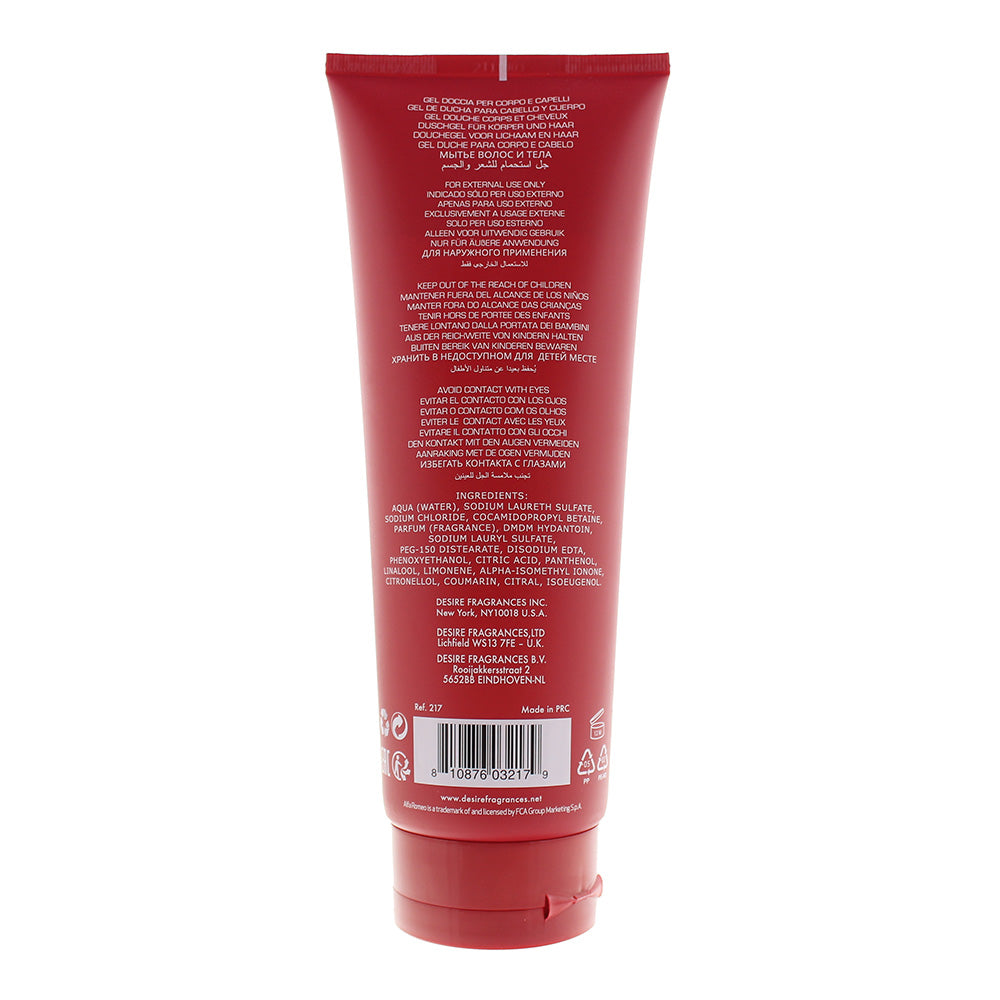 Alfa Romeo Red Hair And Body Shower Gel 400ml