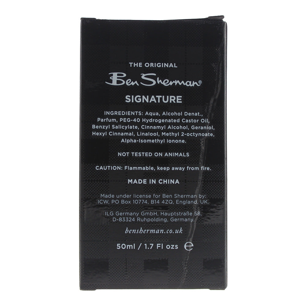 Ben Sherman Signature Eau de Toilette 50ml - Ingredients