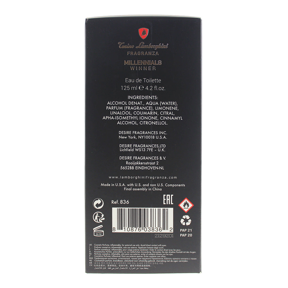 Lamborghini Millennials Winner Eau De Toilette 125ml