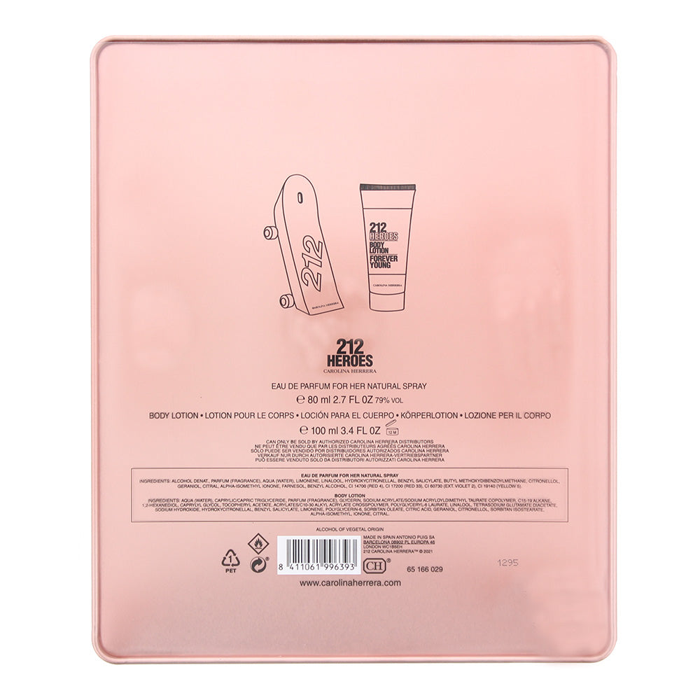 Carolina Herrera 212 Heroes For Her 2 Piece Gift Set: Eau de Parfum 80ml - Body Lotion 100ml