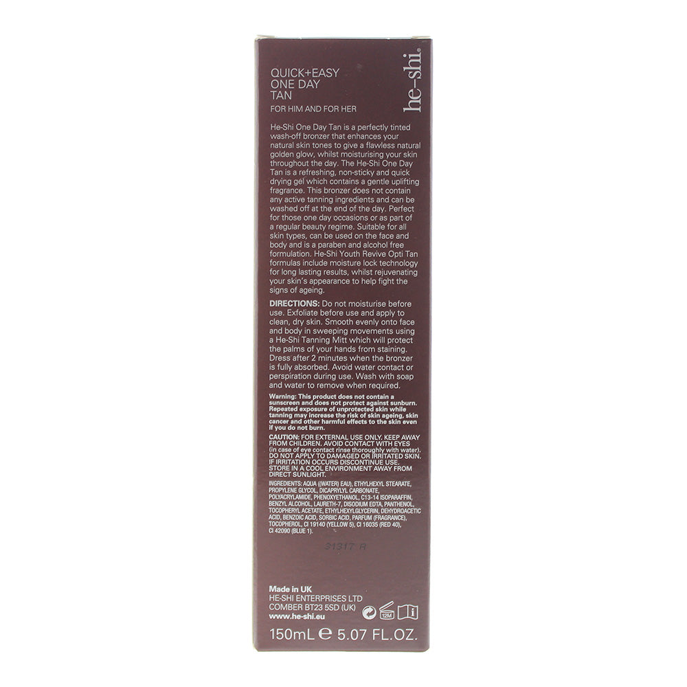 He-Shi One Day Face & Body Medium Tanning Gel 150ml