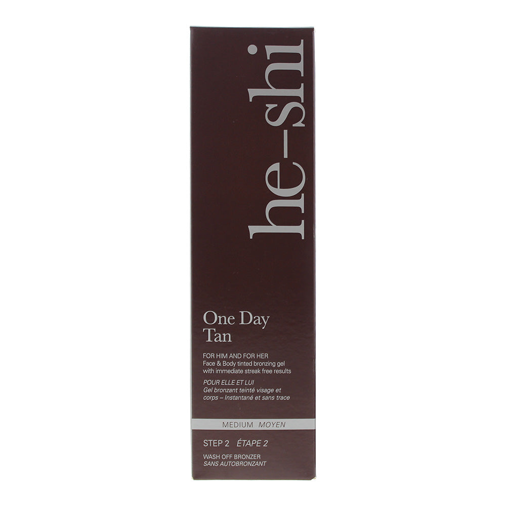 He-Shi One Day Tan Face & Body Medium Wash Off Bronzer 150ml - Box