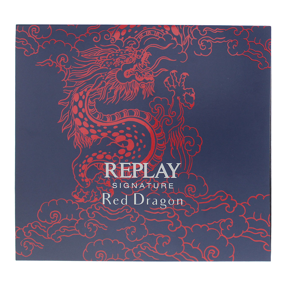 Replay Signature Red Dragon For Man 2 Piece Gift Set: Eau de Toilette 50ml - Aft - Box