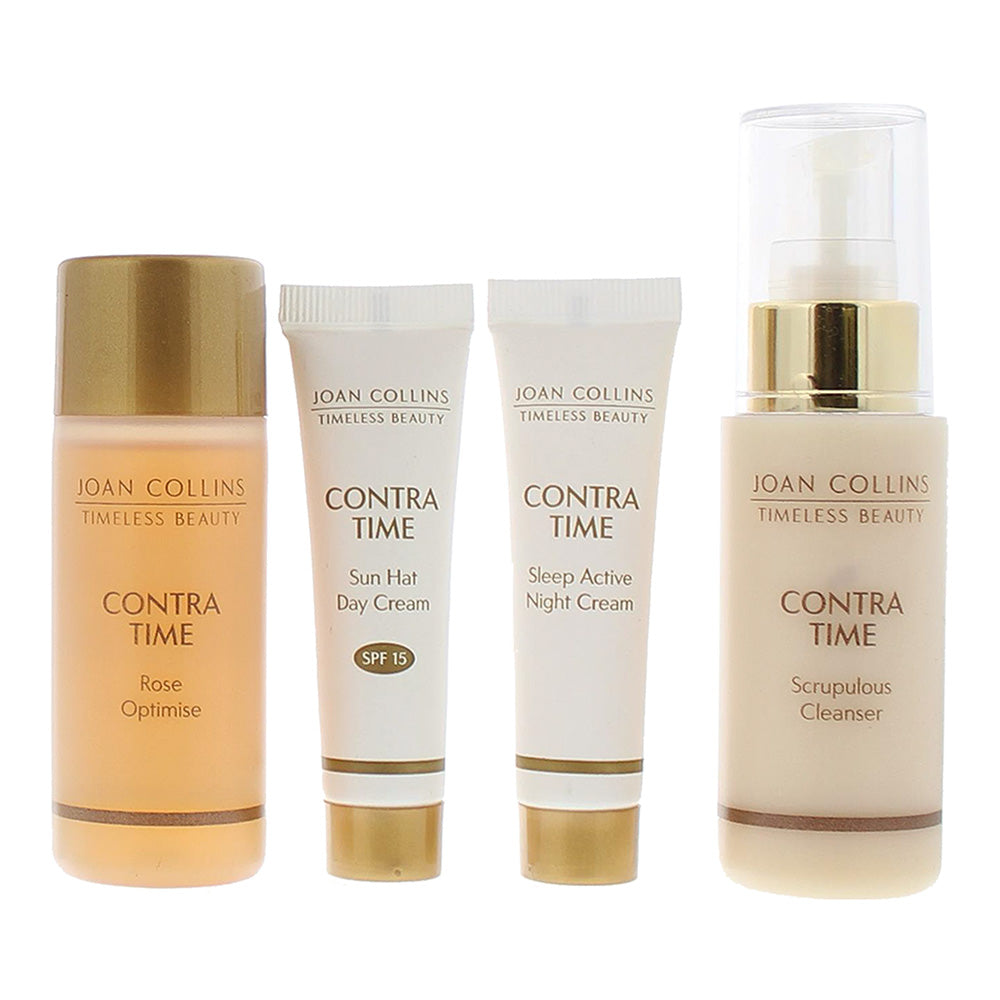 Joan Collins Contra Time 4 Piece Gift Set: Scrupulous Cleanser 50ml - Rose Optimise Lotion 50ml - Day Cream SPF 15 12ml - Night Cream 12ml - Product
