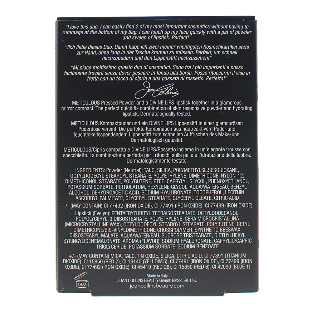 Joan Collins Compact Duo Powder 6g - Evelyn Cream Lipstick 3.5g - Ingredients