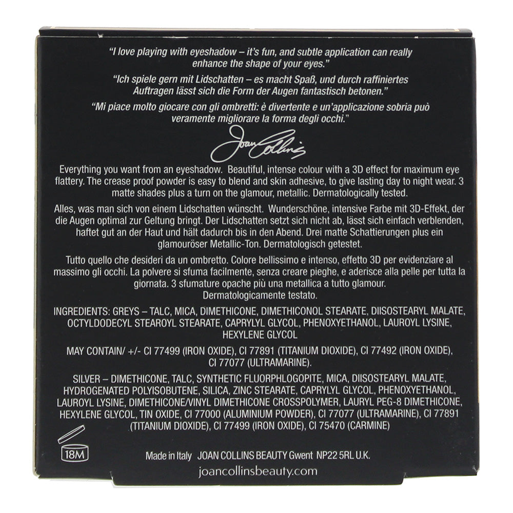 Joan Collins Misty Greys & Silver Eyeshadow Quad 5g