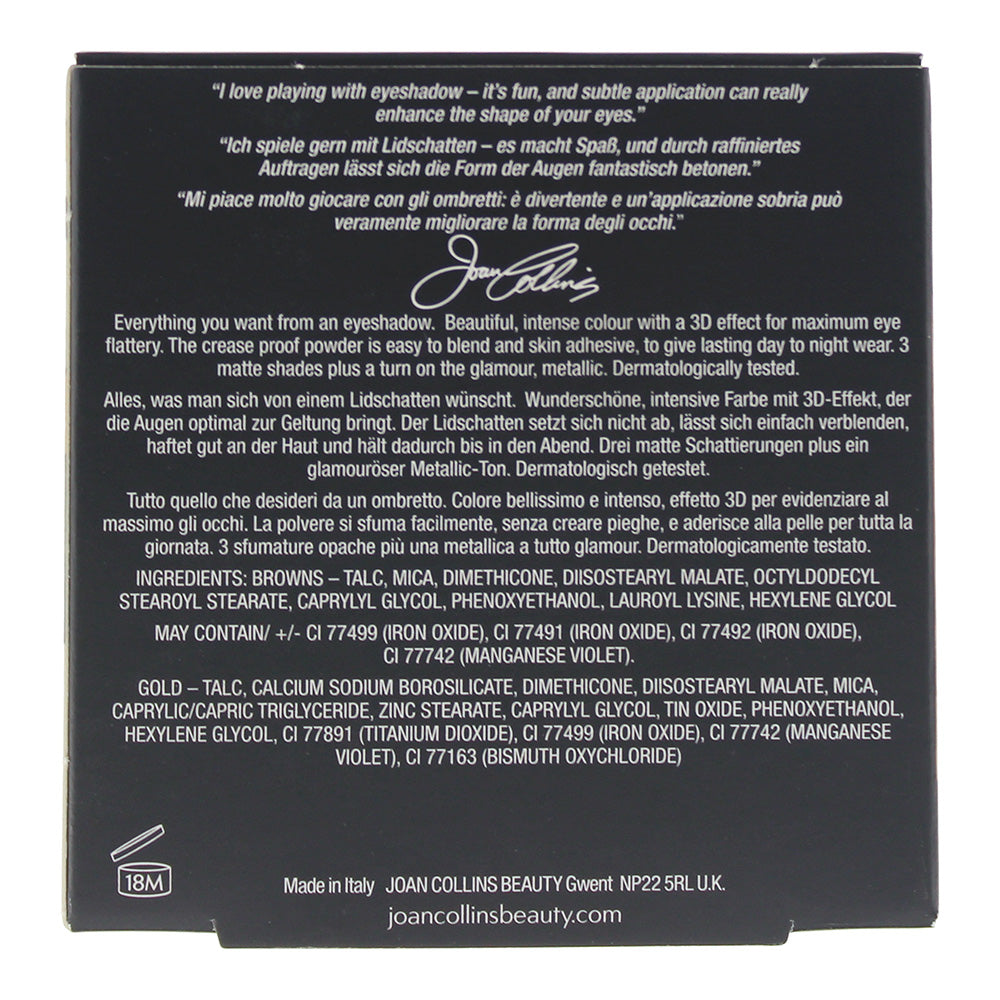 Joan Collins Quad Moody Browns & Gold Eye Shadow 5g