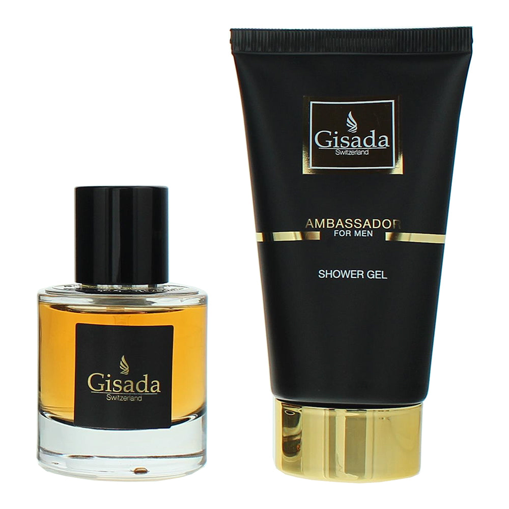 Gisada Ambassador Men 2 Piece Gift Set: Eau de Parfum 50ml - Shower Gel 100ml - Product