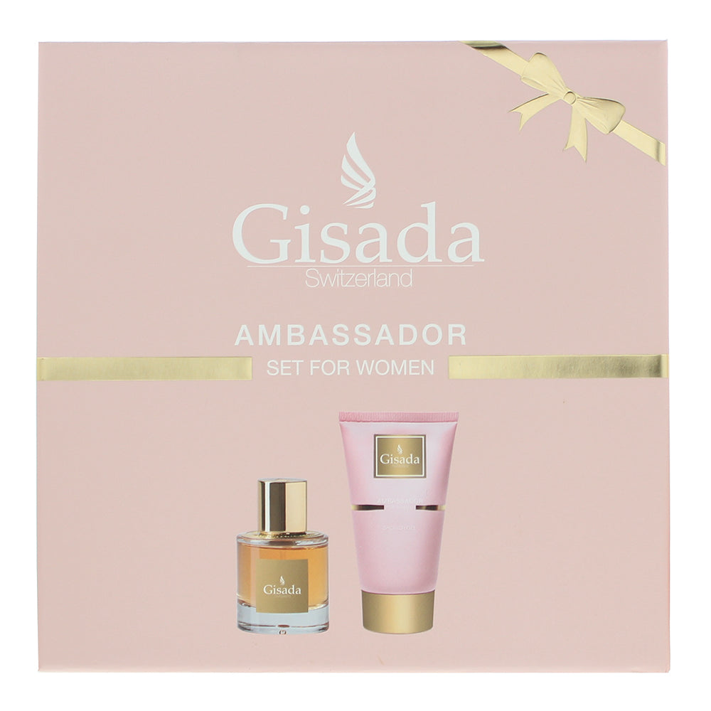 Gisada Ambassador Women 2 Piece Gift Set: Eau de Parfum 50ml - Shower Gel 100ml - Box