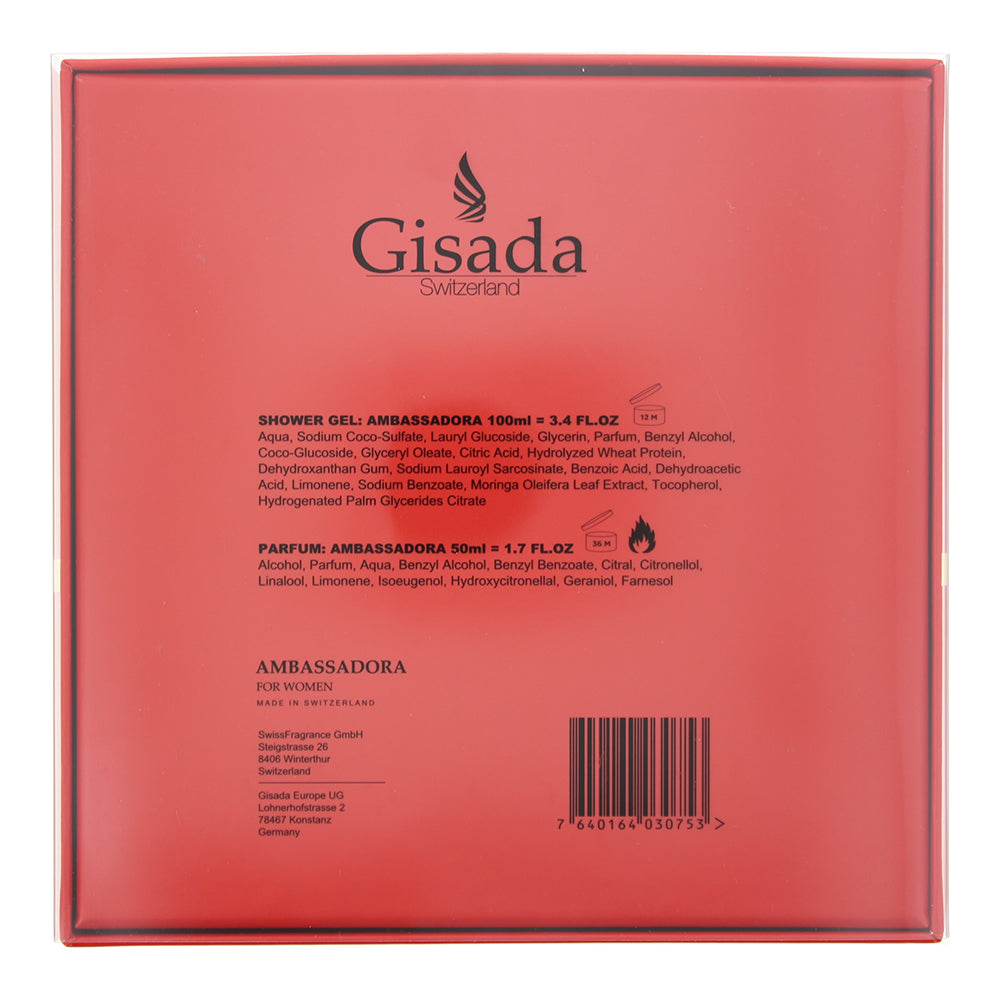 Gisada Ambassadora 2 Piece Gift Set: Eau de Parfum 50ml - Shower Gel 100ml