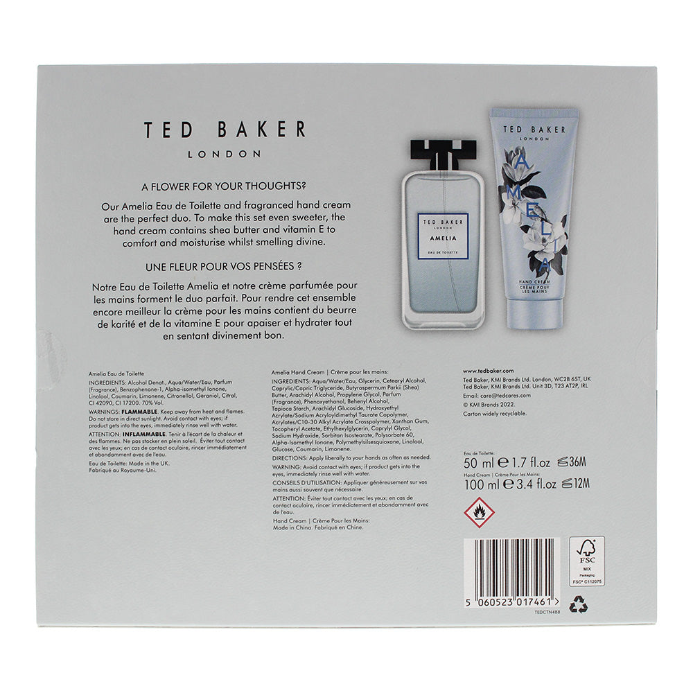 Ted Baker Amelia 2 Piece Gift Set: Eau de Toilette 50ml - Hand Cream 100ml