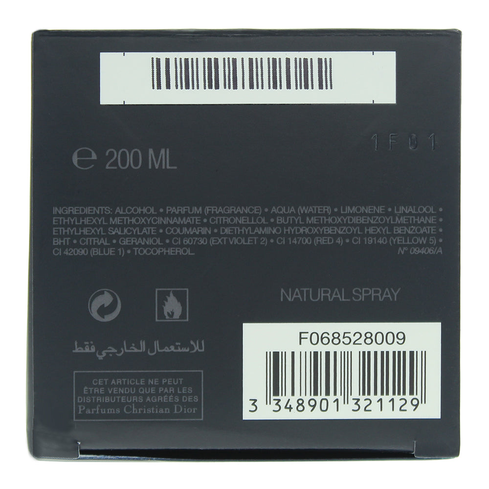 Dior Sauvage Eau de Toilette 200ml - Ingredients
