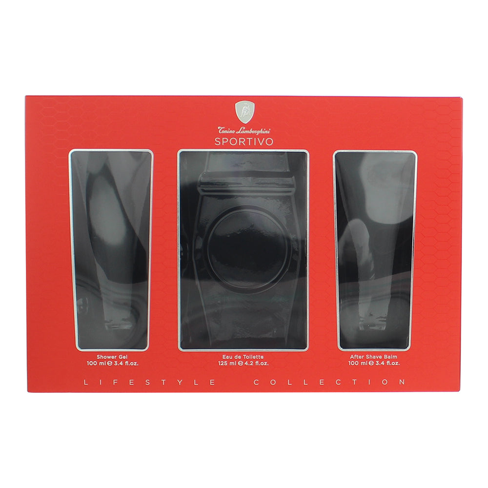 Tonino Lamborghini Sportivo 3 Piece Gift Set: Eau de Toilette 125ml - Shower Gel - Box